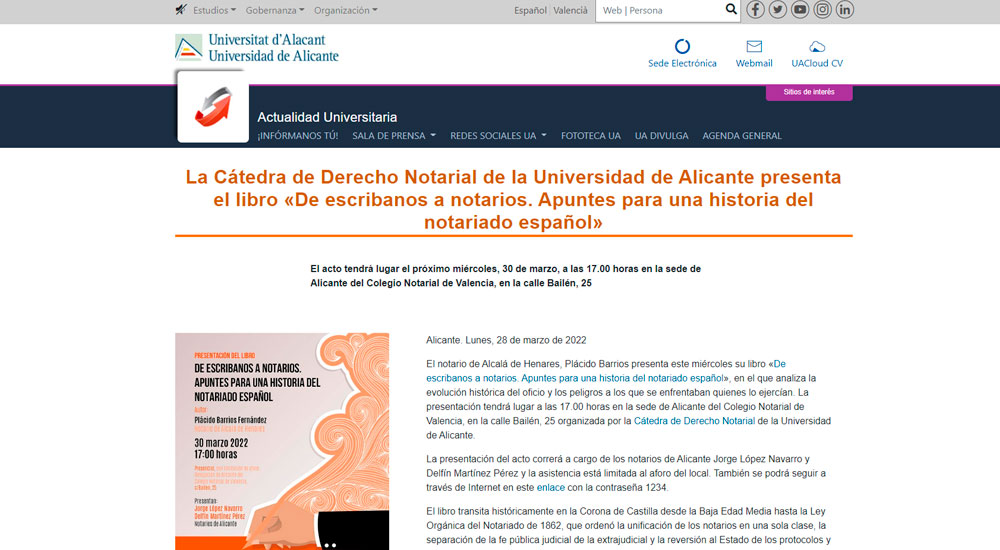 Noticia Universidad de Alicante